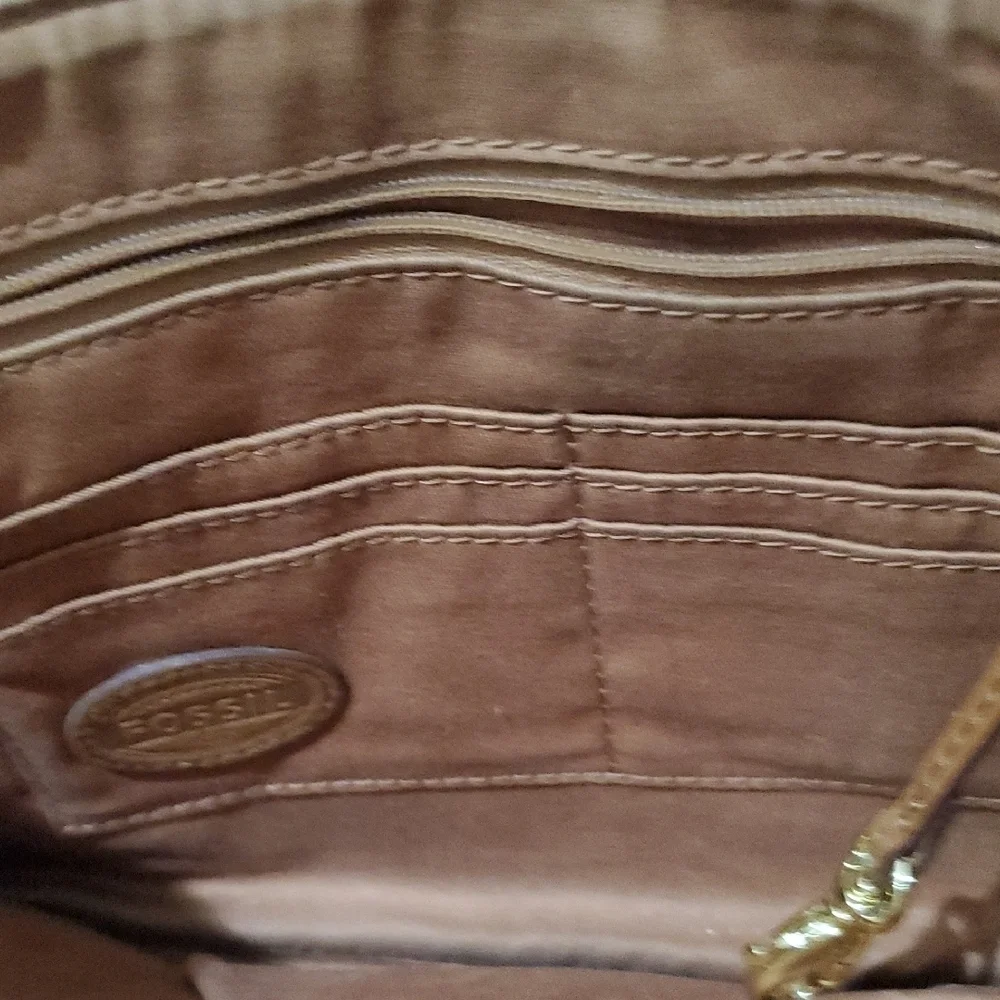 Fossil Brown Geometric Clutch